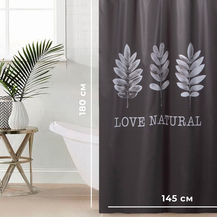 Штора для ванной &laquo;Natural print&raquo;, 145&times;180 см