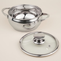 Кастрюля из нержавеющей стали SL Home &laquo;Олла&raquo;, 2 л,d=18 см, h=9 см,с крышкой, капсульное дно, индукция