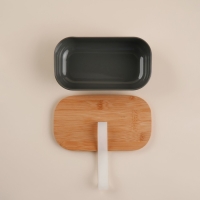 Контейнер для еды стальной SL Home, 21,5×12,5×6 см, с бамбуковой крышкой Контейнер для еды стальной SL Home, 21,5×12,5×6 см, с бамбуковой крышкой