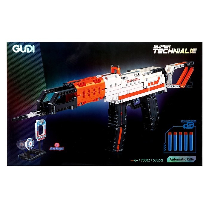 Конструктор Оружие &laquo;АК-47&raquo;, стреляет мягкими пулями, 533 детали