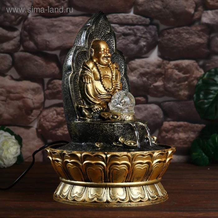 Фонтан настольный от сети, подсветка "Хотей на троне" 40х28х28 см