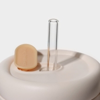 Кружка стеклянная с крышкой и трубочкой &laquo;Бьорн&raquo;, 850 мл