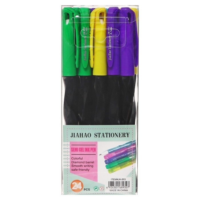 Набор шариковых ручек 24 штуки, 0,7мм, корпус спираль, масляные чернила синие, МИКС