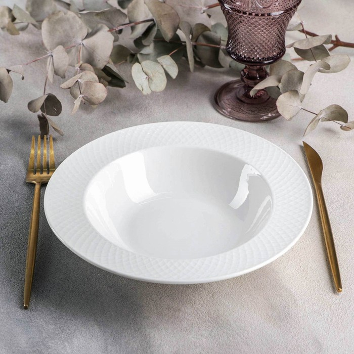 Тарелка фарфоровая глубокая Wilmax &laquo;Юлия Высоцкая&raquo;, 500 мл, d=22,5 см, цвет белый