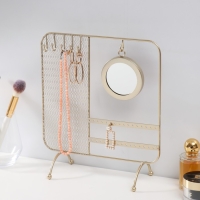 Сувенир металл с зеркалом подставка для украшений "Сети" золото 25,3х10х28,7 см Сувенир металл с зеркалом подставка для украшений "Сети" золото 25,3х10х28,7 см