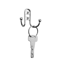 Крючок мебельный ТУНДРА TKD016, двухрожковый, хром Крючок мебельный ТУНДРА TKD016, двухрожковый, хром