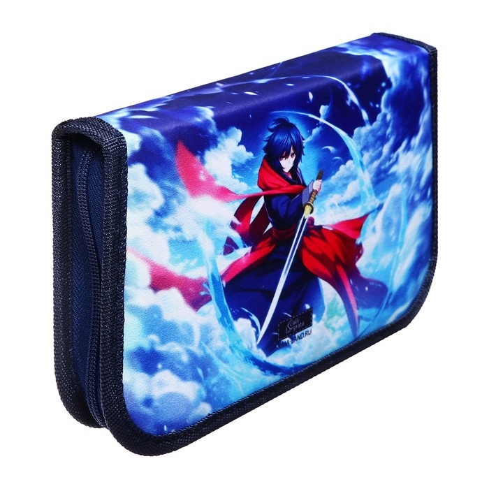 Пенал 1 секция, 130 х 210 х 40 мм, 2 откидные планки, тканевый, Calligrata TOP, Content Пенал 1 секция, 130 х 210 х 40 мм, 2 откидные планки, тканевый, Calligrata TOP, Content "Аниме воин"