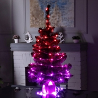 Умная гирлянда «Нить» 15 м роса, IP20, серебристая нить, 100 LED, управление с приложения, свечение RGB, USB Умная гирлянда «Нить» 15 м роса, IP20, серебристая нить, 100 LED, управление с приложения, свечение RGB, USB