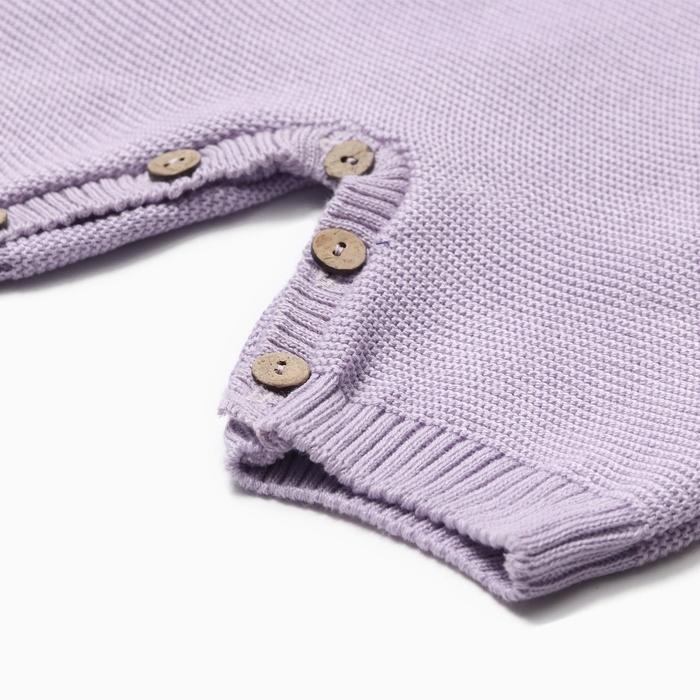 Комбинезон детский вязаный MINAKU, рост 56-62, цвет лавандовый