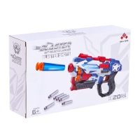 Бластер &laquo;Мститель&raquo;, стреляет мягкими пулями, цвет бело-сине-красный