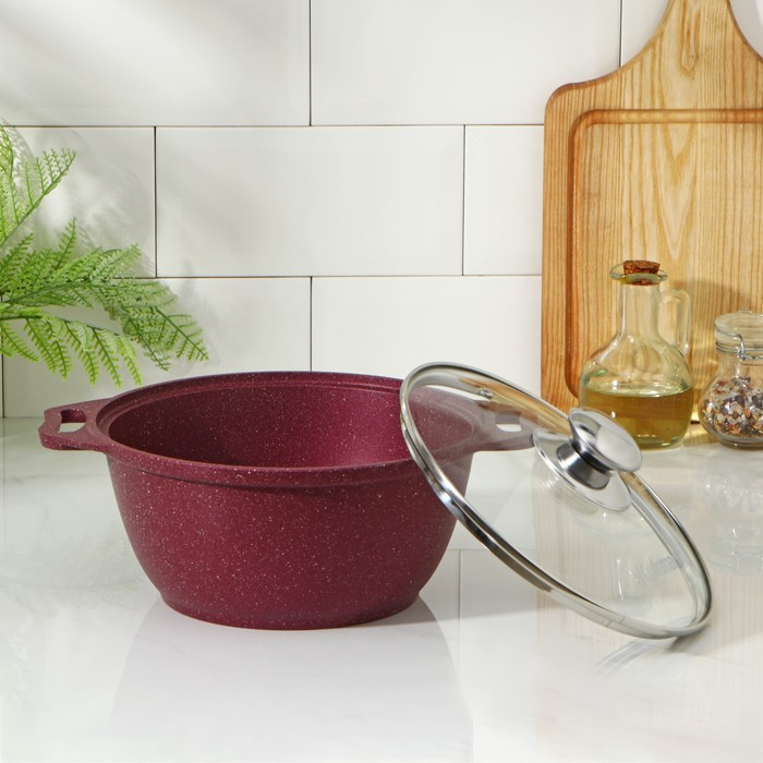 Кастрюля Trendy style, 2 л, d=22 см, h=15 см, антипригарное покрытие, цвет фиолетовый Кастрюля Trendy style, 2 л, d=22 см, h=15 см, антипригарное покрытие, цвет фиолетовый