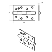Петля накладная ПН5-100, покрытие цинк, 50 шт Петля накладная ПН5-100, покрытие цинк, 50 шт