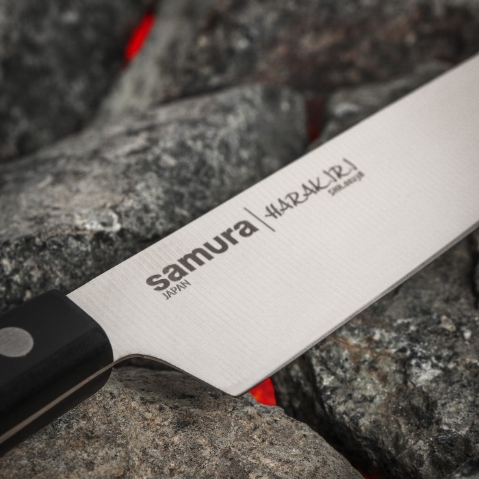 Нож кухонный Samura HARAKIRI, универсальный, лезвие 15 см, чёрная рукоять Нож кухонный Samura HARAKIRI, универсальный, лезвие 15 см, чёрная рукоять