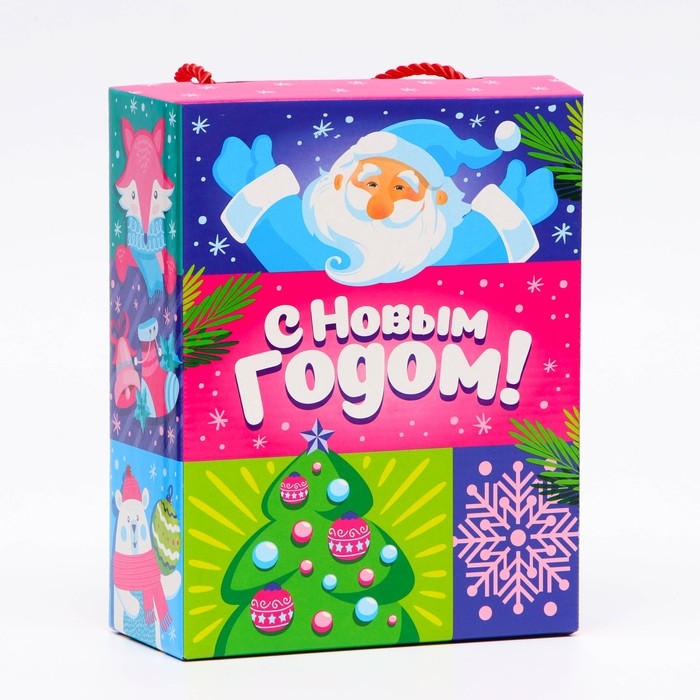 Новый год. Подарочная коробка новогодняя Ёлка-Пати 16,5 х 7,5 х 21 см. Новый год. Подарочная коробка новогодняя Ёлка-Пати 16,5 х 7,5 х 21 см.