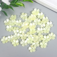 Бусины для творчества пластик "Цветочек жемчужный" набор 40 шт белый 1,5х1,5 см