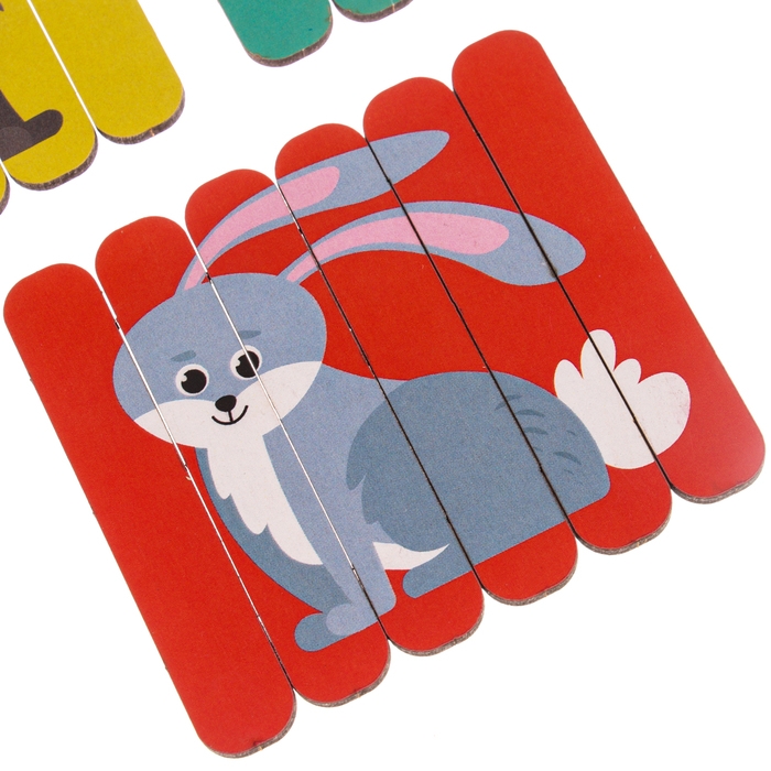 Головоломка. Собери 6 картинок &laquo;Лес&raquo;, двусторонние палочки