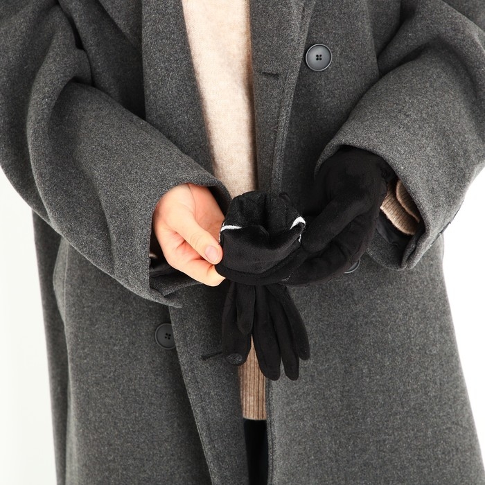 Перчатки женские, безразмерные, без утеплителя, цвет чёрный Перчатки женские, безразмерные, без утеплителя, цвет чёрный