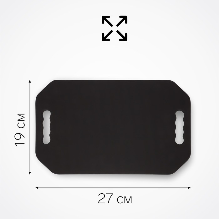 Зеркало с ручками, зеркальная поверхность 19 &times; 27 см, цвет чёрный