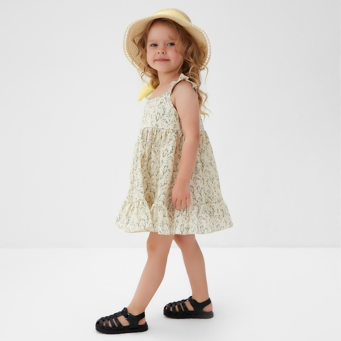 Сарафан для девочки MINAKU &laquo;Ромашки&raquo;, цвет молочный, рост 128 см