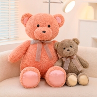 Мягкая игрушка "Медведь" с бантиком, 90 см, цвет розовый