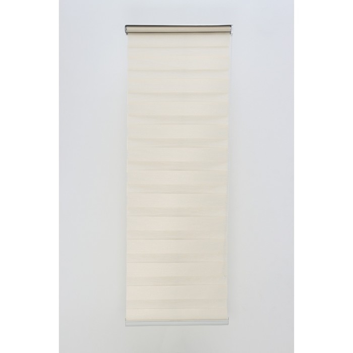 Штора рулонная &laquo;День-ночь&raquo; с люрексом, 120&times;180 см (с учётом креплений 3,5 см), цвет бежевый