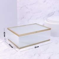 Органайзер для хранения &laquo;RIPPLES&raquo;, с крышкой, стеклянный, с зеркальным дном, 1 секция, 25 &times; 17,5 &times; 8,5 см, цвет прозрачный/медный