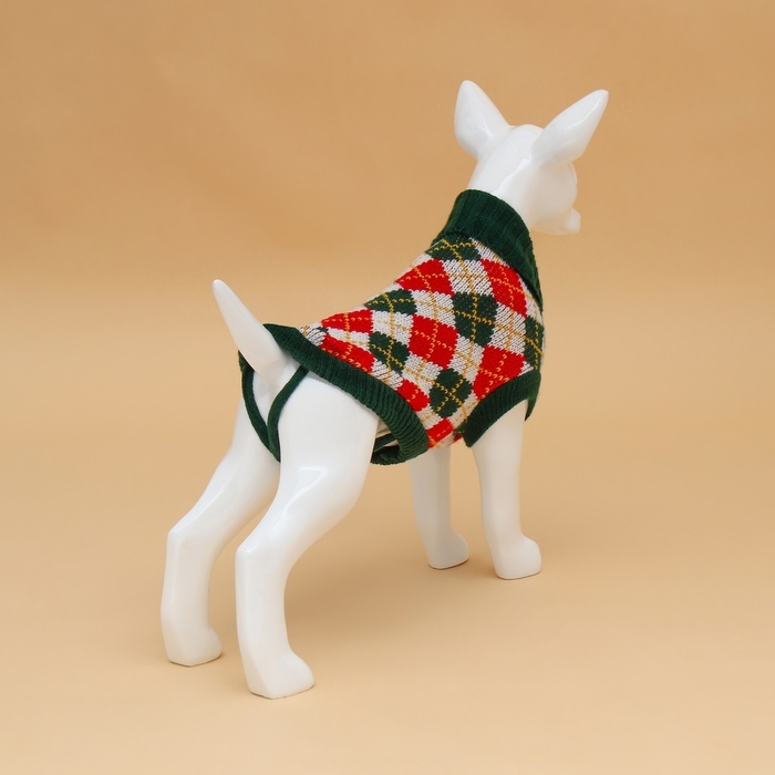 Свитер "Шахматы", S (ДС 23, ОШ 23, ОГ 26-45 см)