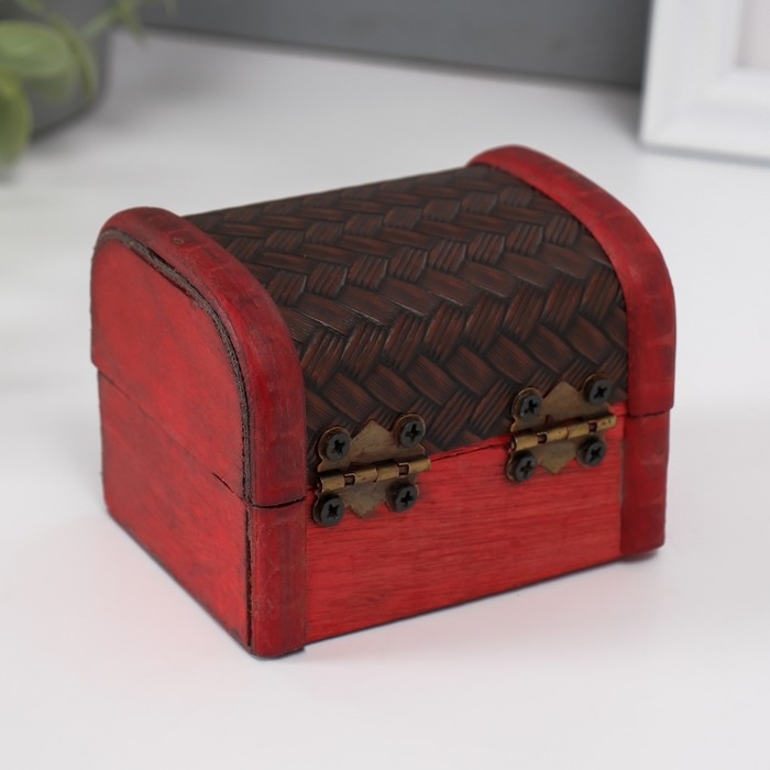 Шкатулка дерево сундучок Шкатулка дерево сундучок "Плетёнка " 6х5х8 см