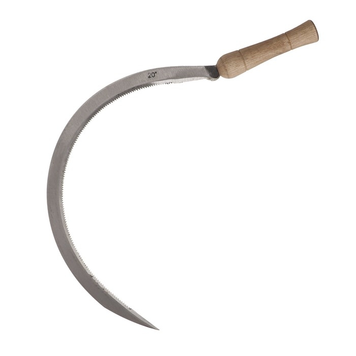 Серп &laquo;Травник&raquo;, 20" (50.8 см), толщина лезвия 2 мм, рукоять дерево, Greengo