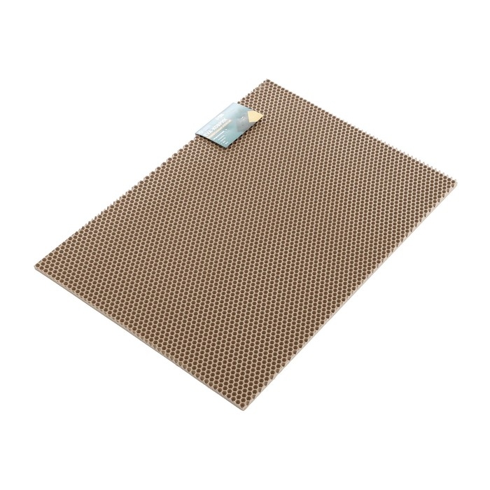 Коврик eva универсальный Grand Caratt, Соты 46 х 66 см, бежевый Коврик eva универсальный Grand Caratt, Соты 46 х 66 см, бежевый