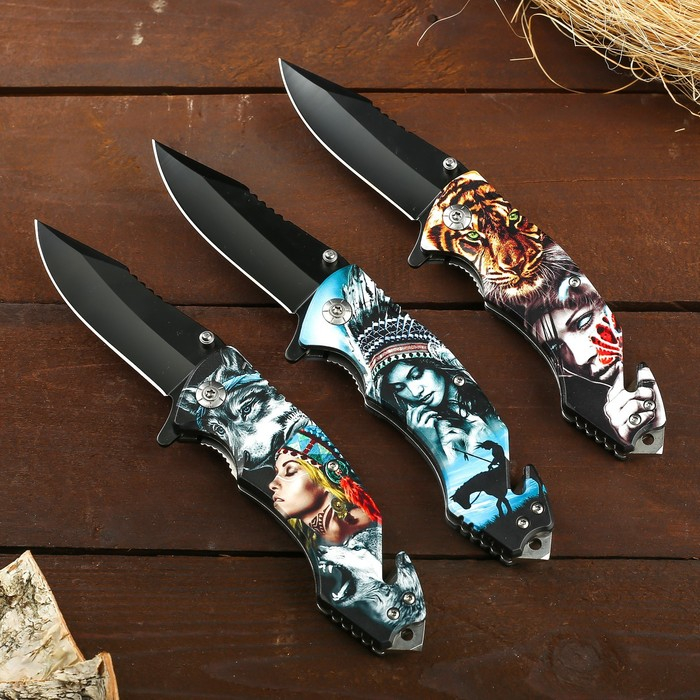 Нож складной Нож складной "Тигр" 19,5см, клинок 85мм/1,2мм, микс
