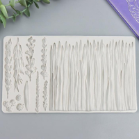 Молд силикон "Фон - трава" 11 предметов 20,3х11,5х1 см Молд силикон "Фон - трава" 11 предметов 20,3х11,5х1 см