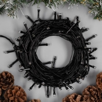 Гирлянда &laquo;Нить&raquo; 10 м, IP20, тёмная нить, 100 LED, свечение белое, 8 режимов, 220 В