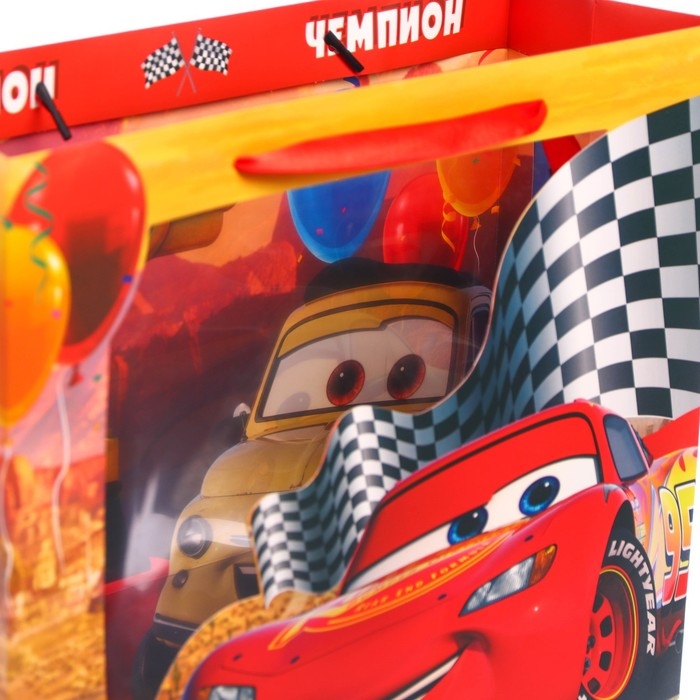 Пакет подарочный, 31х26х11 см, упаковка, Тачки