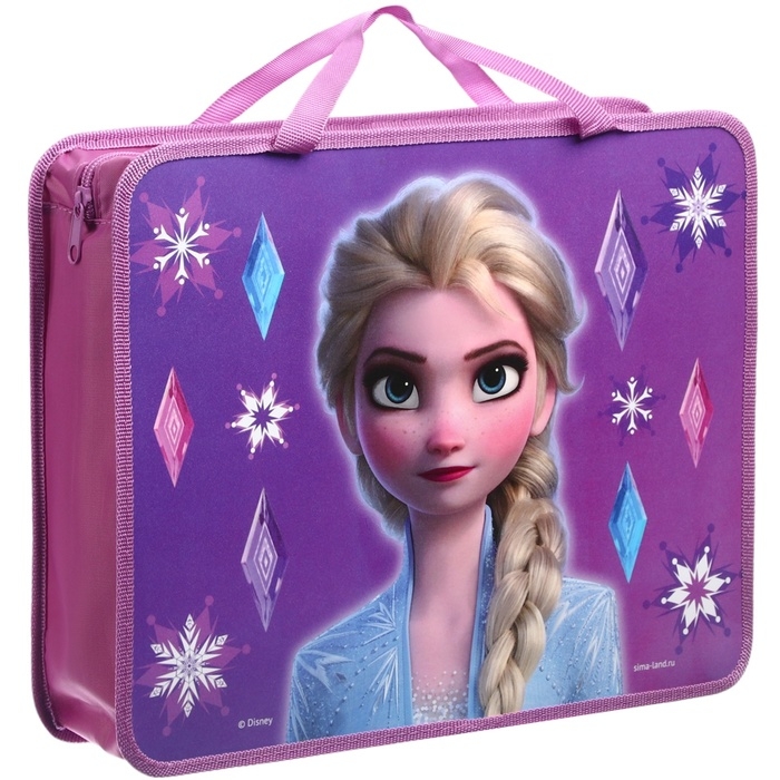 Папка с ручками А4, 33х26х7 см, на молнии, пластик, Холодное сердце