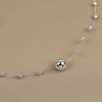 Жемчуг на леске, 3/8 мм, 10 &plusmn; 1 м, цвет серебряный