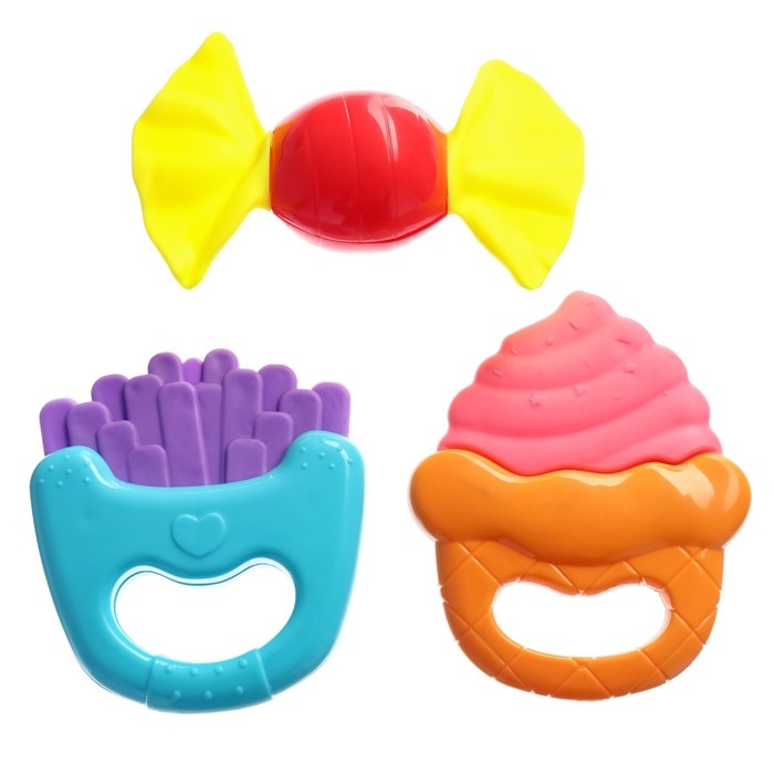 Набор погремушек «Наш малыш» с эластичными элементами, 3 шт., Крошка Я Набор погремушек «Наш малыш» с эластичными элементами, 3 шт., Крошка Я