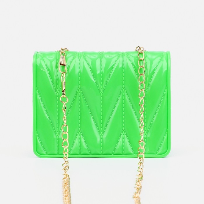 Сумка мессенджер детская для девочки на магните, цвет зелёный