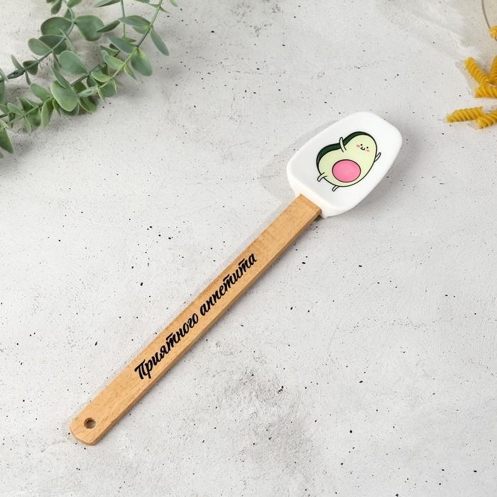 Лопатка силиконовая &laquo;Авокадо&raquo; на формовой подложке, 17.4 х 41 см