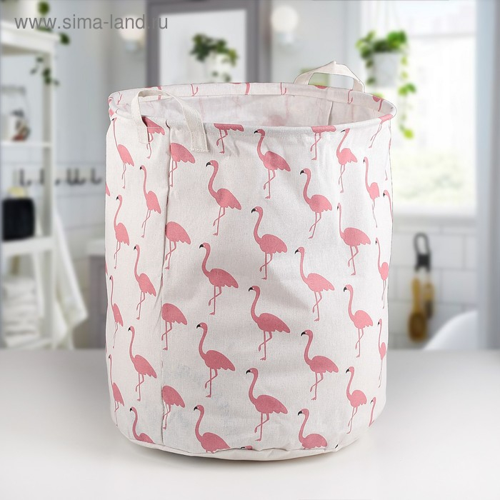 Корзина для белья Доляна «Фламинго», 35×35×60 см Корзина для белья Доляна «Фламинго», 35×35×60 см
