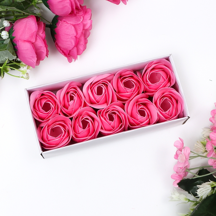 Мыльные розочки, розовые, набор 10 шт.