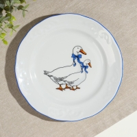 Тарелка фарфоровая &laquo;Гуси&raquo;, d=17,5 см, МИКС