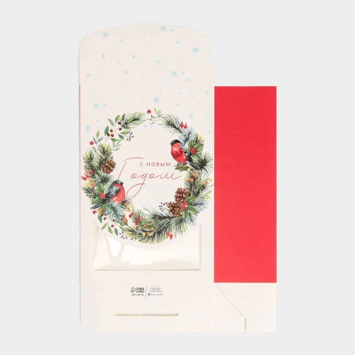Коробка подарочная новогодняя складная &laquo;Снегири&raquo;, 15 х 7 х 22 см, Новый год