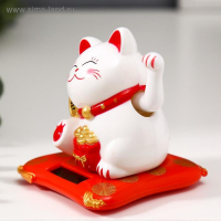 Маятник пластик "Кот баюн на коврике" иероглиф "счастье в дом" 7,5х6,5х6,8 см