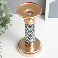 Подсвечник металл на 1 свечу "Зазеркалье" золото 21х10х10 см