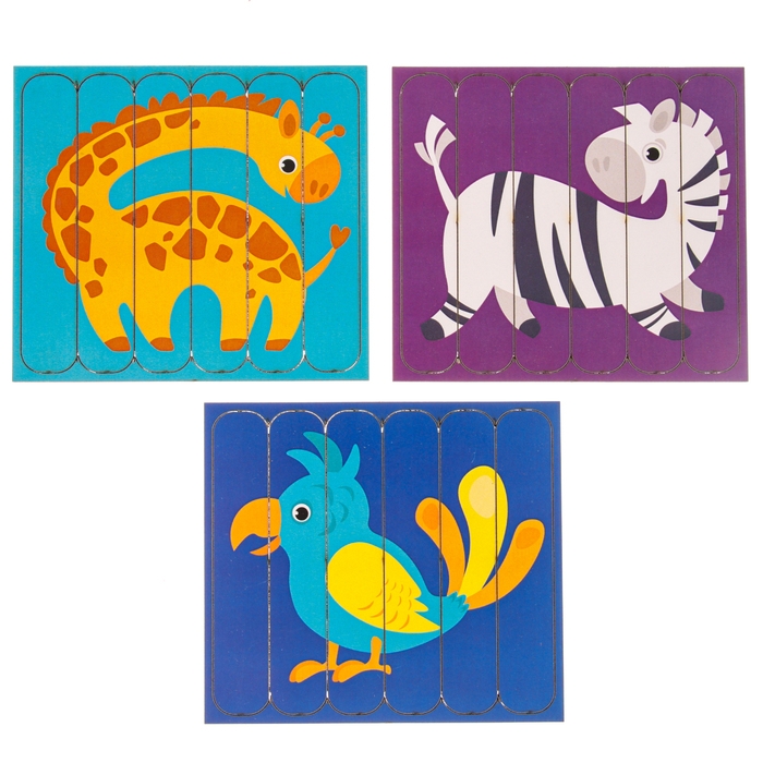 Головоломка. Собери 6 картинок «Африка», двусторонние палочки Головоломка. Собери 6 картинок «Африка», двусторонние палочки