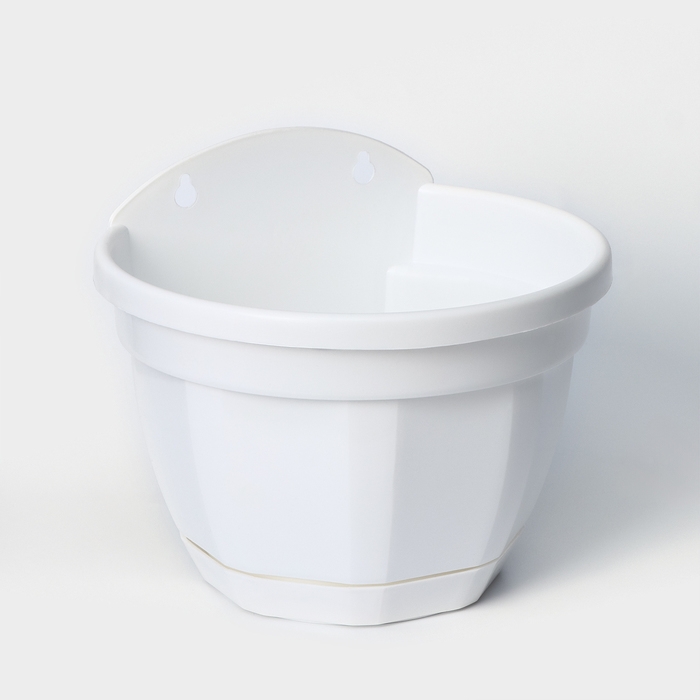 Кашпо настенное «Ника», d=20 см, 3 л, цвет белый Кашпо настенное «Ника», d=20 см, 3 л, цвет белый