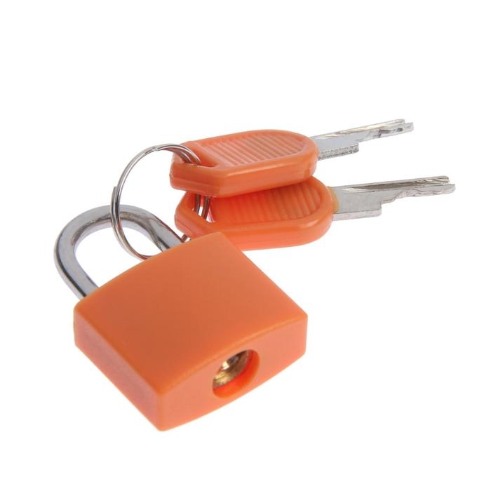 Замок навесной для чемодана, 20х35 мм, оранжевый Замок навесной для чемодана, 20х35 мм, оранжевый