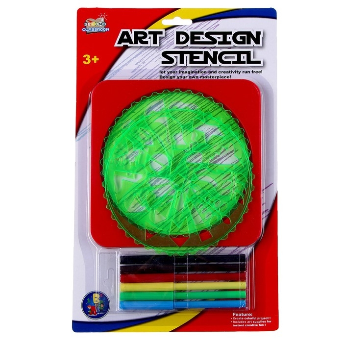 Трафареты «Растения», набор 2 шт., 6 шт. фломастеров Трафареты «Растения», набор 2 шт., 6 шт. фломастеров