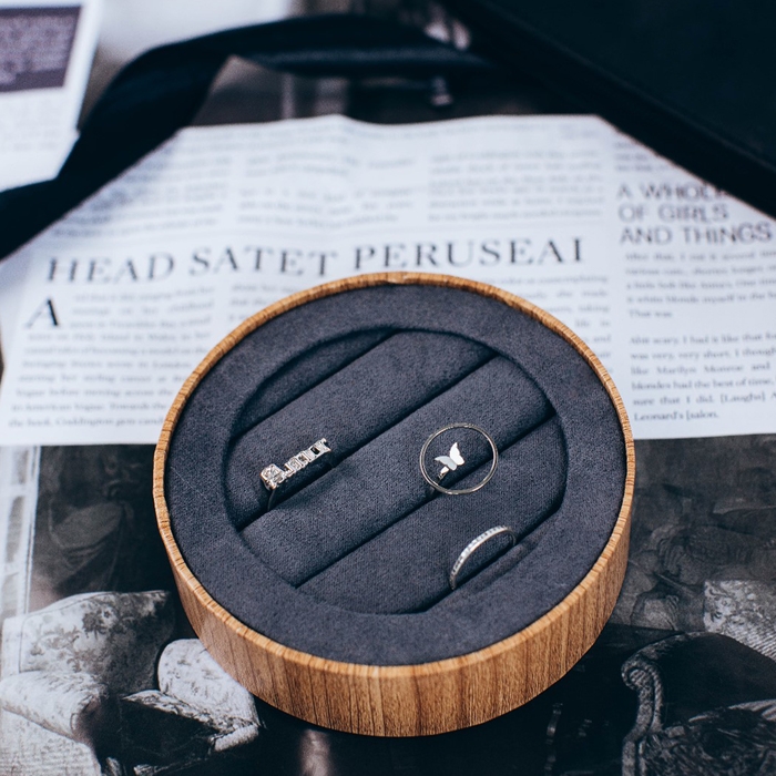 Подставка для колец &laquo;Круг эко&raquo;, 4 полосы, 11&times;11&times;3,5 см, цвет серый